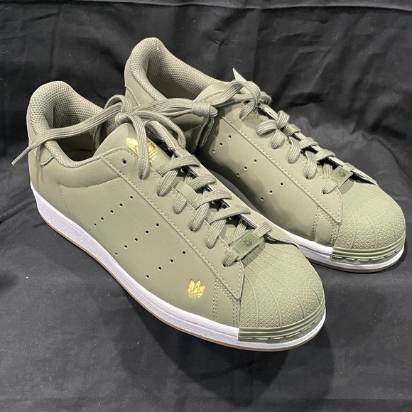 ADIDAS SUPERSTAR PURE LACE UP - MENS 8.5- OLIVE GR - Picture 2 of 11